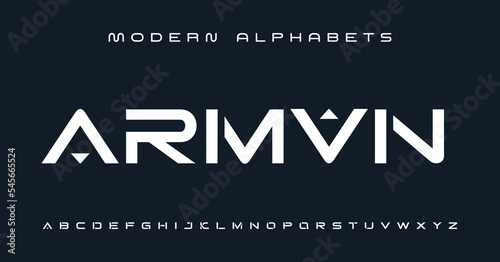 Sports modern tech font typography. MINIMAL vector typeface for a company. Modern gaming fonts for logo design.