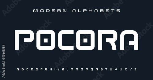 Sports modern tech font typography. MINIMAL vector typeface for a company. Modern gaming fonts for logo design.