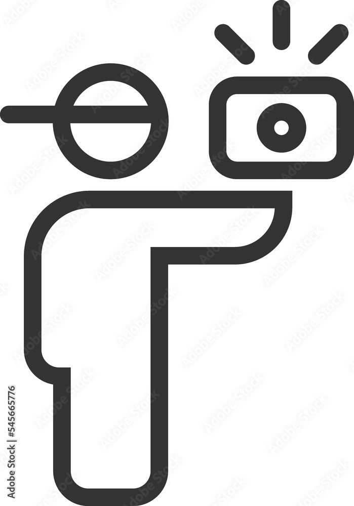 Photo Camera in hand. Photographer. Line icon Photo Camera in hand. Photographer. Line icon