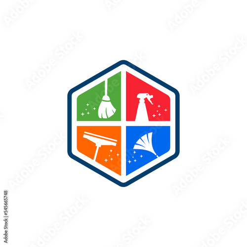 Cleaning Service Logo Design symbol template Vector illustration