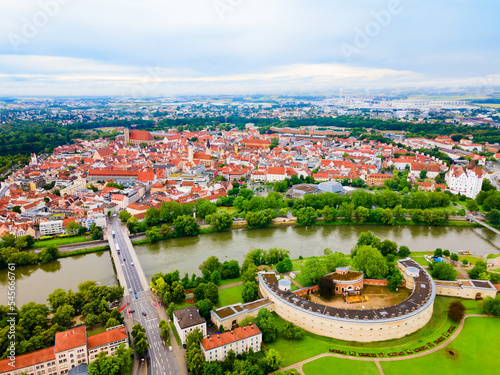 Ingolstadt old town aerial panoramic view