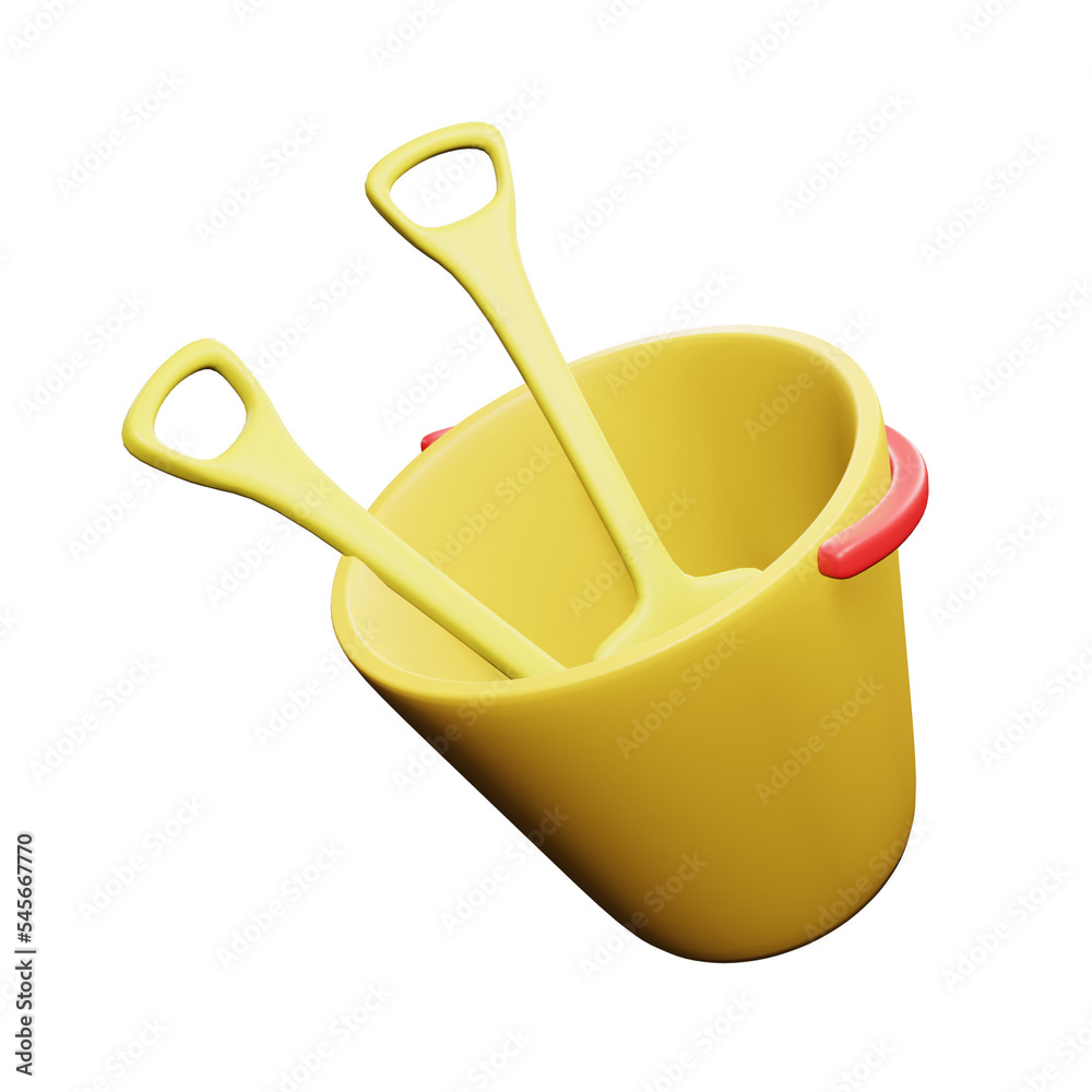 PNG 3d rendering of bucket for your content asset needs