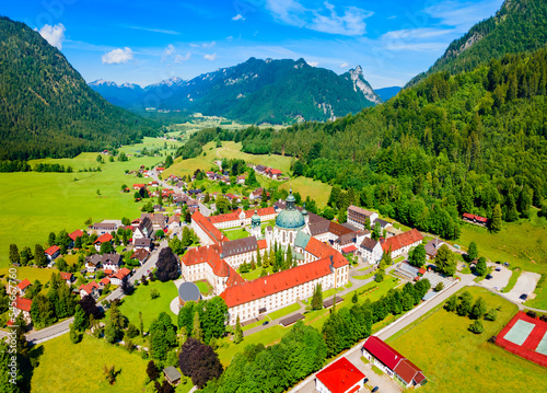 Ettal Abbey aerial panoramic view, Germany photo