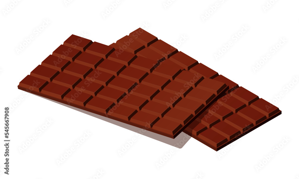 Vector illustration of chocolate bar isolated on white background. Milk chocolate icon. Dessert. Vector illustration of chocolate bar isolated on white background. Milk chocolate icon. Dessert.