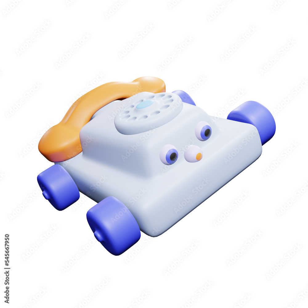 PNG 3d rendering of telephone for your content asset needs