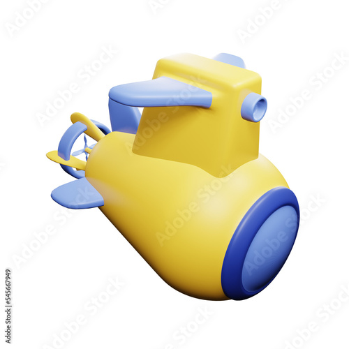Obraz na płótnie PNG 3d rendering of submarine for your content asset needs w salonie