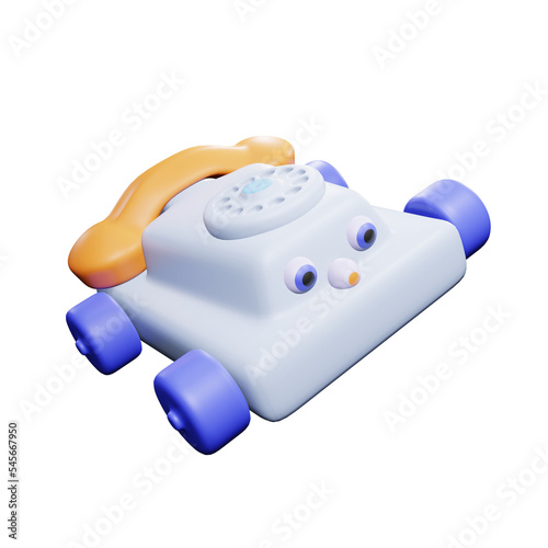 Obraz na płótnie PNG 3d rendering of telephone for your content asset needs w salonie