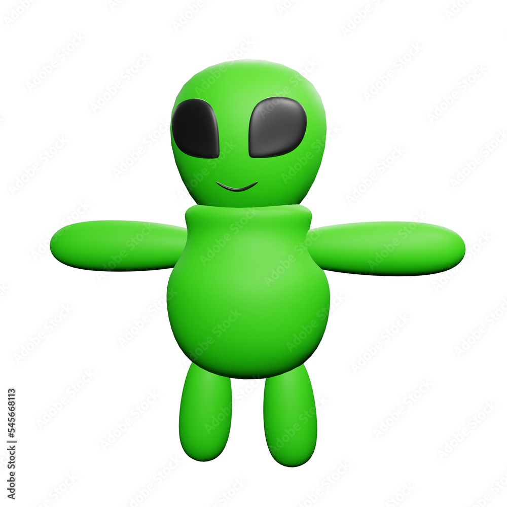 PNG 3d rendering of alien 3 for your content asset needs
