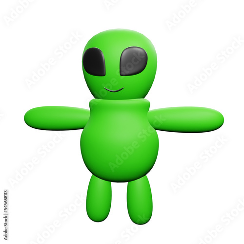 Obraz na płótnie PNG 3d rendering of alien 3 for your content asset needs w salonie