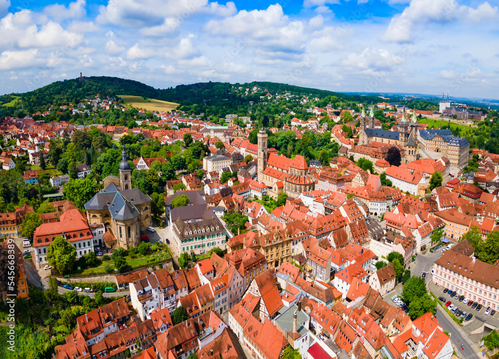 Bamberg old town aerial panoramic view