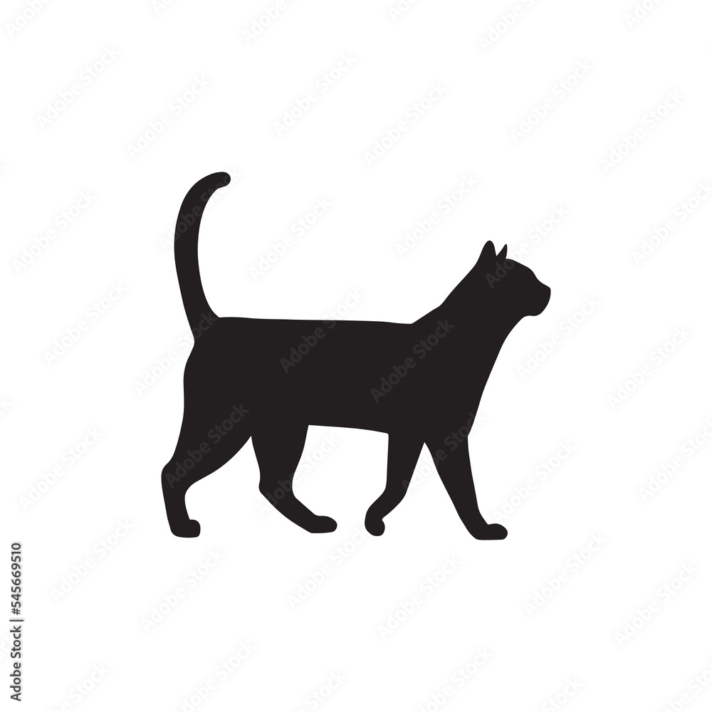 Cat vector silhouette.