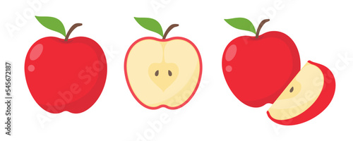 Obraz na płótnie Red apple vector. healthy sweet fruit