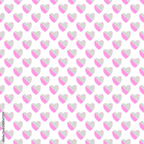 Heart vector. Seamless abstract pastel pink hearts. Simple heart background illustration. Valentine illustration. Vector for wrapping paper, wallpaper, postcard, fabric pattern, sticker pattern.