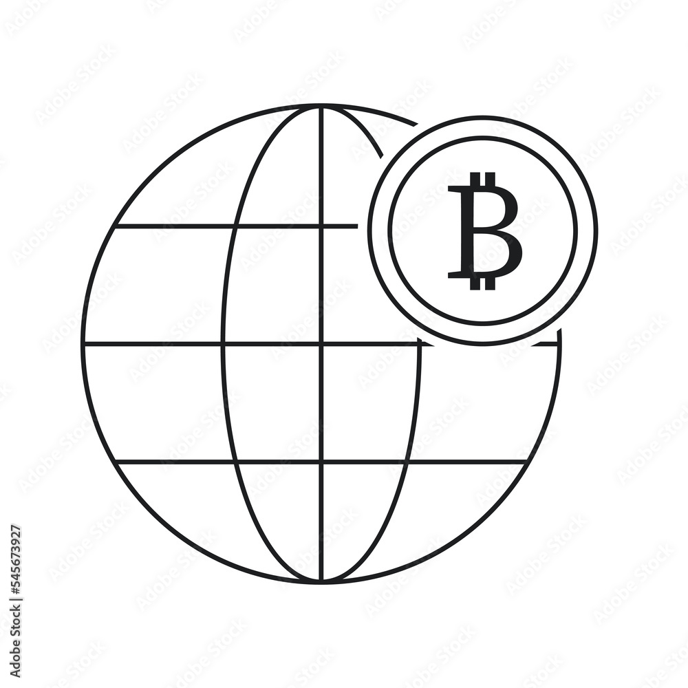 Bitcoin outline style icon Bitcoin outline style icon