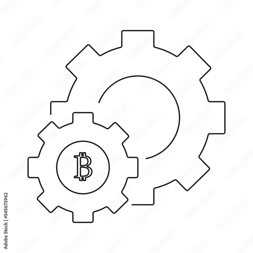 Bitcoin outline style icon