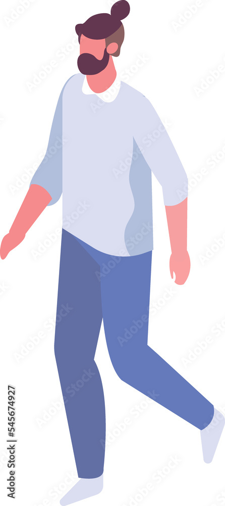 Isometric young man silhouette Isometric young man silhouette