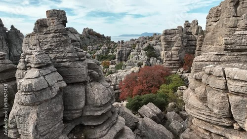 llegada del otoño en el paraje natural del torcal de Antequera, Andalucía	 photo