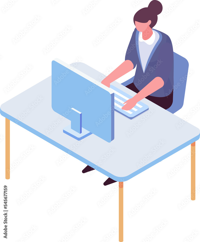 Man programmer isomectric character. Workplace Man programmer isomectric character. Workplace