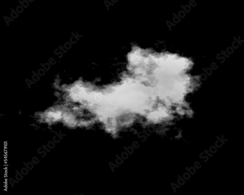 Cloud isolated on black background. White cloudiness, mist or smog, smoke background. © SavingThrw