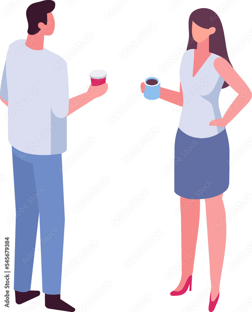 people with coffee cup, isometric illustration people with coffee cup, isometric illustration