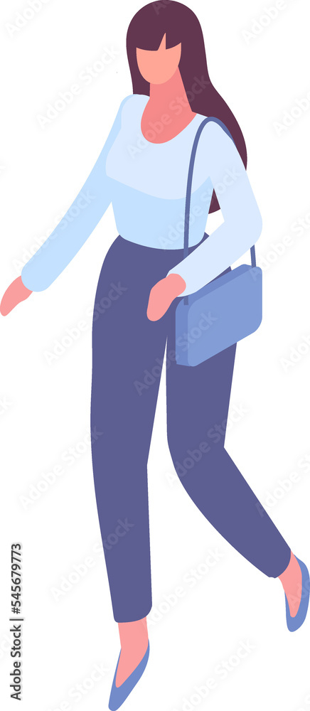 woman, girl isometric character