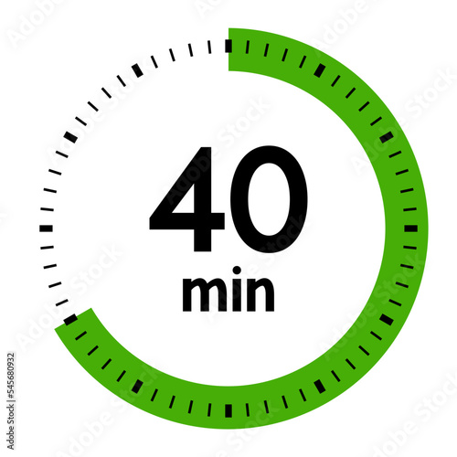 40 minutes,concept of time,timer,clock illustration,vector.