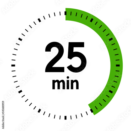 25 minutes,concept of time,timer,clock illustration,vector.