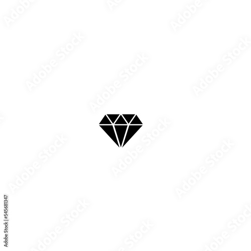 diamond icon black silhouette isolated on white background. illustration. shiny brilliant logo, illustration.