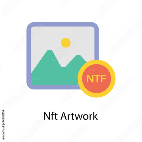 Nft Artwork vector Flat  Icons. Simple stock illustration