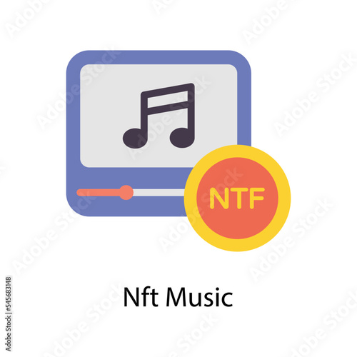 Nft Music vector Flat  Icons. Simple stock illustration