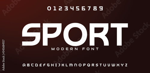 Sport, Abstract, Digital modern alphabet font. Logo creative font, type, technology, movie, digital, music, movie. Font and illustration in vector format.