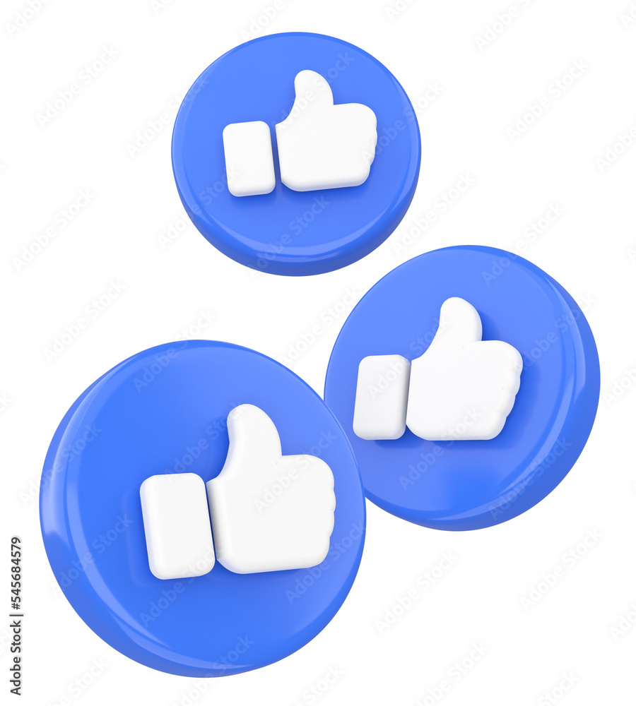 Like icon. 3D icon. 3D illustration.