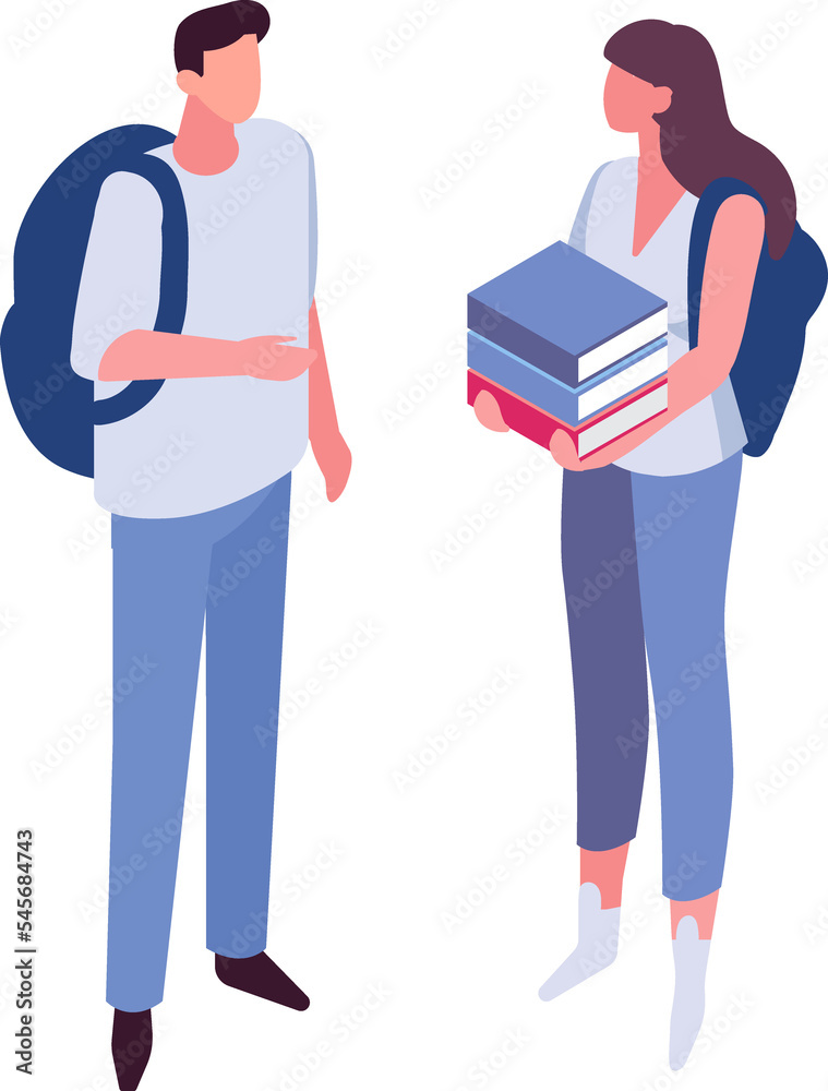 Friends isometric people talking Friends isometric people talking