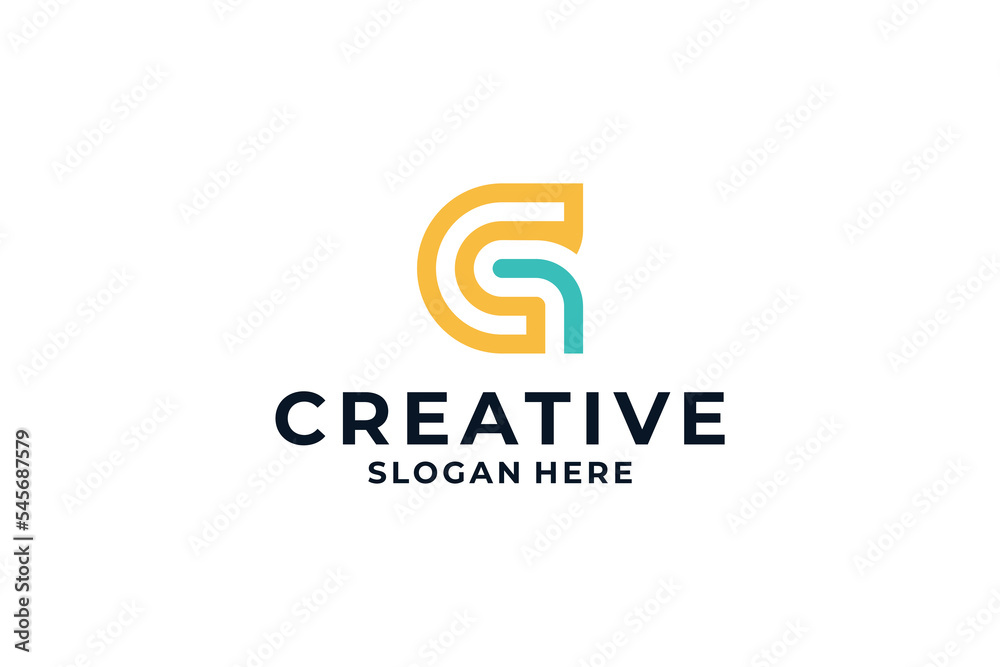 initial letter G logo design with minimal concept.