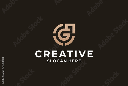 Initial letter G logo design with smart concept.