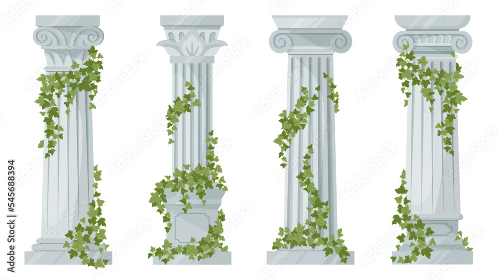Dungeon Lair Roman Ivy Columns – Hand Painted 28mm Miniature Gaming Terrain