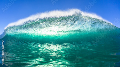 Wave Swimming Close-Up Encounter Crashing Wall Ocean Water Power.