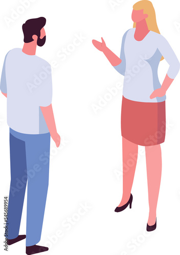 Business meeting, business people isometric illustration