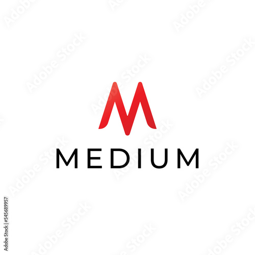 Letter M. Minimal Spectrum Wave Logo Concept Red Orange Color Gradient