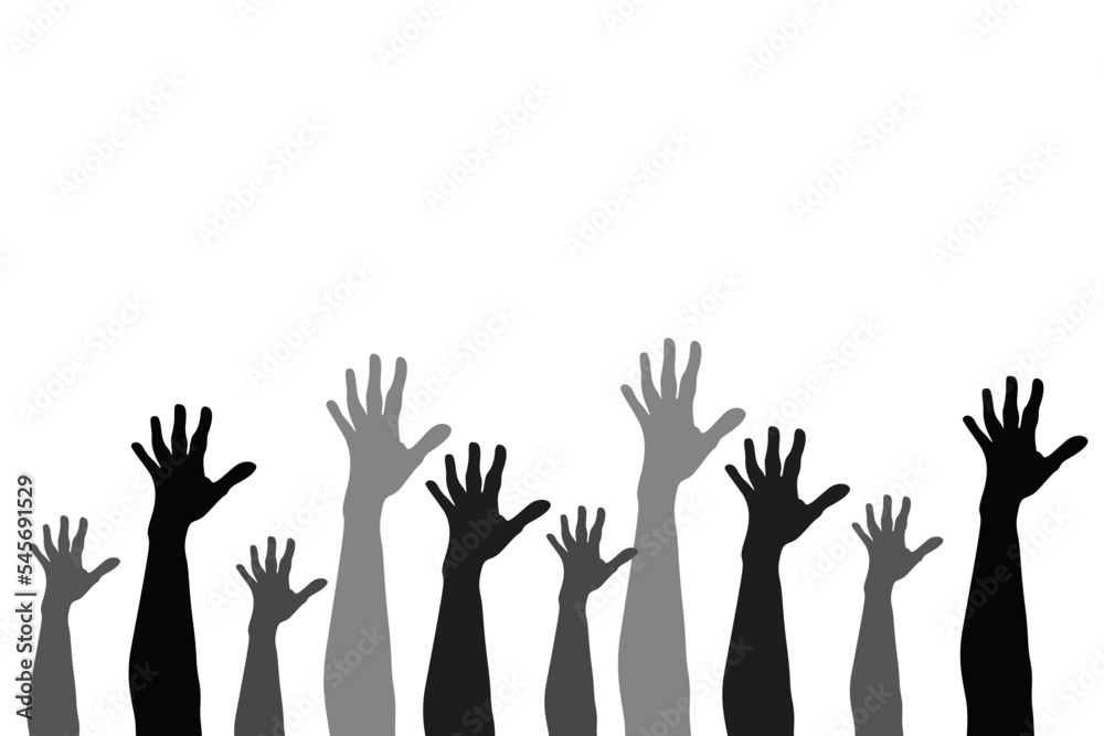 Obraz premium Waving hands background vector graphics