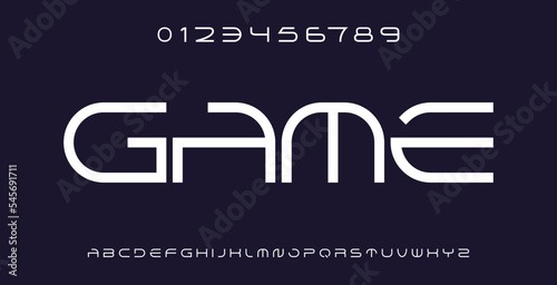 Game, Classic, Abstract, tech, gaming and luxury Logo fonts. Monogram Tech Font Logo Design. Typography and technology vector illustration.