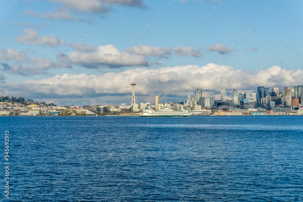 Seattle Architecture Skyline And Ferry 3