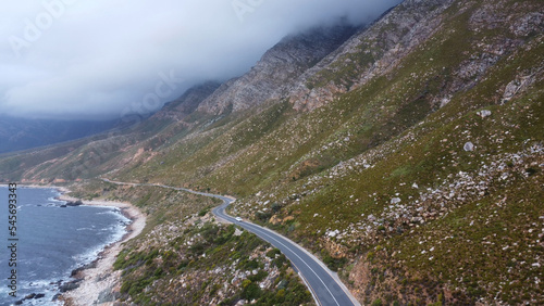 Beautiful pass with mountain scenery, Gordon's bay, South Africa