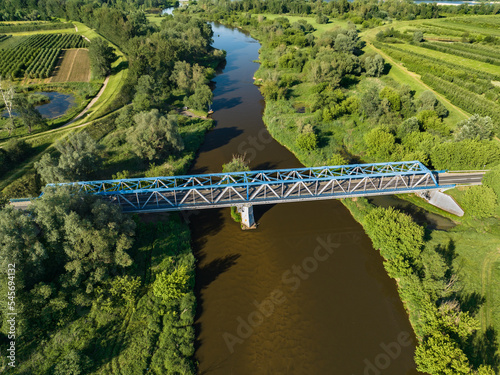 Bridge over the Pilica river, near the village of Przylot, Mazowsze, central Poland