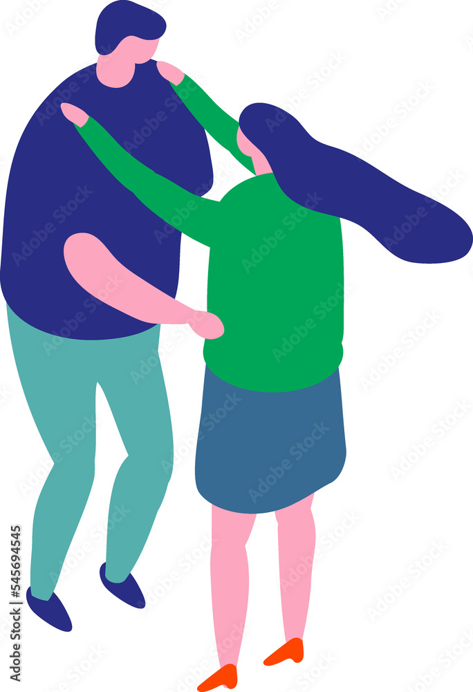 Fototapeta premium Couple silhouette, man and woman together. Love