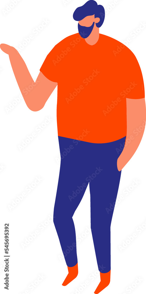 Man, guy silhouette simple isometric character