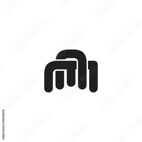 letter mn linked monogram logo vector