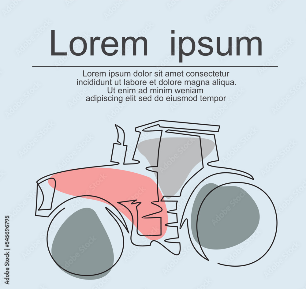Vector continuous one single line drawing icon of modern agricultural ...