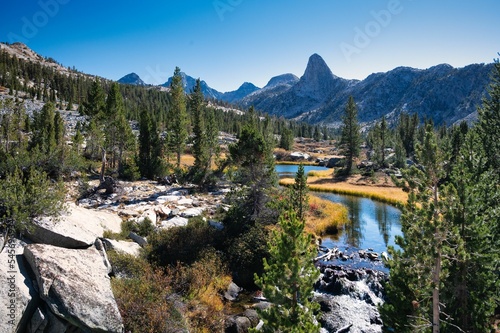 Beautiful view of Rae Lakes Loop in the Kings Canyon National Park, California.