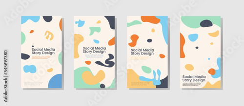 set of labels for social media story design
